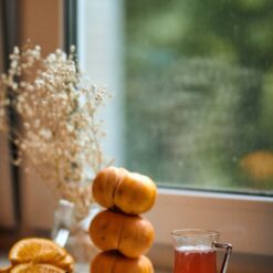 pumpkin fall spooky season tea window