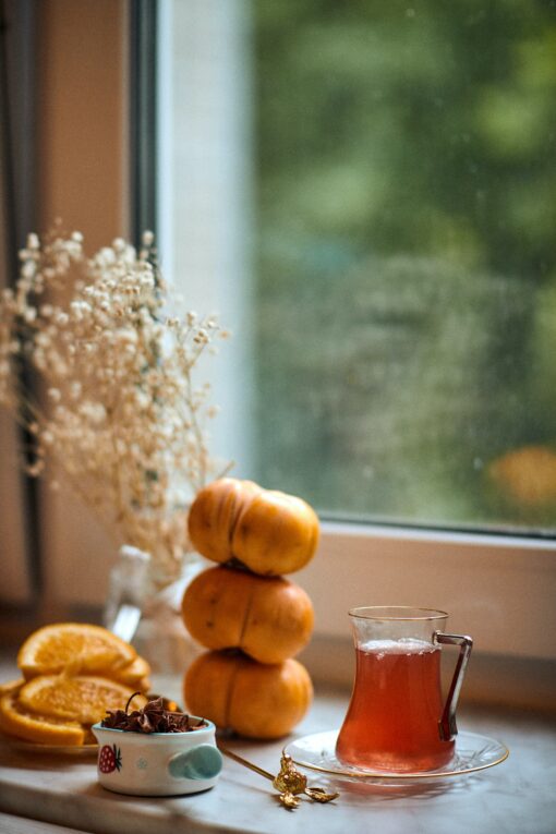 pumpkin fall spooky season tea window