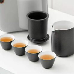 black ceramic ninja pot