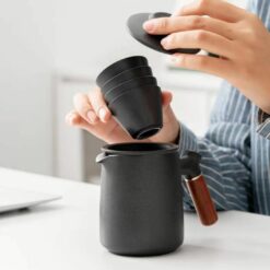 black ceramic ninja pot