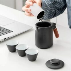 black ceramic ninja pot