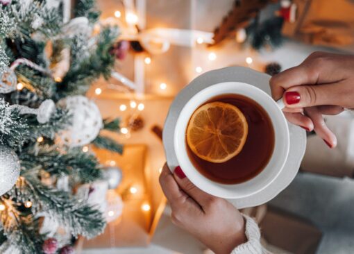 winter tea vibes photo background